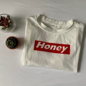 Shein "Honey" Supreme Style Cropped Tee